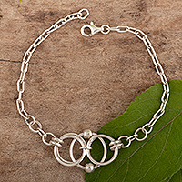 Sterling silver pendant bracelet, 'Cosmic Dance' - Sterling Silver Pendant Bracelet with Modern Design