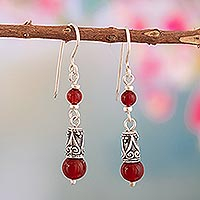 Agate dangle earrings, 'New Balance' - Sterling Silver Dangle Earrings with Natural Agate Stones