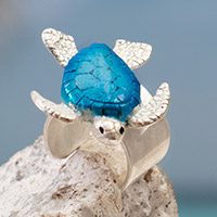 Sterling silver ear cuff, 'Sea Glory' - Sterling Silver Turtle-Themed Ear Cuff from Colombia