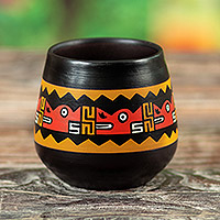 Ceramic decorative vase, 'Inca Legacy' - Ceramic Decorative Vase Handcrafted and Hand-Painted in Peru