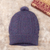 100% alpaca knit hat, 'Purple Braid' - Geometric Soft 100% Alpaca Knit Hat in a Purple Hue (image 2) thumbail