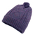 100% alpaca knit hat, 'Purple Braid' - Geometric Soft 100% Alpaca Knit Hat in a Purple Hue thumbail