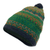100% alpaca knit hat, 'Geometric Scapes in Green' - Handcrafted Geometric Patterned Green 100% Alpaca Knit Hat thumbail