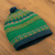 100% alpaca knit hat, 'Geometric Scapes in Green' - Handcrafted Geometric Patterned Green 100% Alpaca Knit Hat (image 2b) thumbail