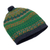 100% alpaca knit hat, 'Geometric Scapes in Green' - Handcrafted Geometric Patterned Green 100% Alpaca Knit Hat (image 2d) thumbail