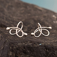 Sterling silver ear cuff earrings, 'Little Charm' - High-Polished Modern Sterling Silver Ear Cuff Earrings