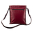 Leather and wool sling bag, 'Route to Adventure' - Burgundy Leather Sling Bag with Hand Loomed Wool Accent (image 2c) thumbail