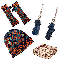 Curated gift set, 'Fall Mix' - Handcrafted 100% Alpaca and Lapis Lazuli Curated Gift Set