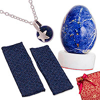 Curated gift set, 'Starry Nighttime' - Handcrafted Blue-Toned Star-Themed Curated Gift Set