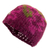 Alpaca blend hat, 'Burgundy Andean Mosaics' - Knit Alpaca Blend Hat in Burgundy Pink Green and Yellow Hues thumbail