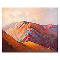 'Vinicunca' - Landscape Painting of Peruvian Vinicunca Rainbow Mountain