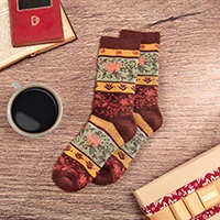 Alpaca blend socks 'Cozy Chic Stripes'