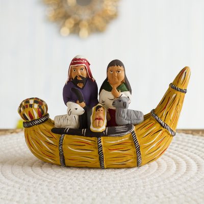 Ceramic figurine, Nativity in a Canoe