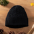 100% alpaca hat,'Black Braid Cascade' - 100% alpaca hat (image 2) thumbail