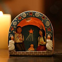 Ceramic nativity scene,