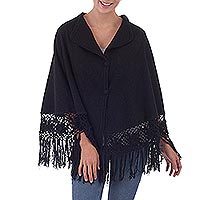 Alpaca blend poncho,