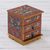 Painted glass jewelry box, 'Autumn Magic' - Glass Jewelry Chest Handpainted Russet Gold thumbail