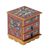 Painted glass jewelry box, 'Autumn Magic' - Glass Jewelry Chest Handpainted Russet Gold (image 2a) thumbail