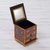 Painted glass jewelry box, 'Autumn Magic' - Glass Jewelry Chest Handpainted Russet Gold (image 2b) thumbail