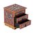 Painted glass jewelry box, 'Autumn Magic' - Glass Jewelry Chest Handpainted Russet Gold (image 2d) thumbail