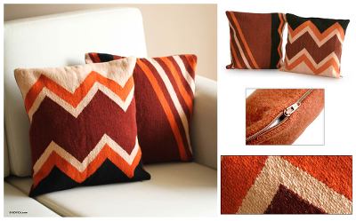 Wool cushion covers, Mountains (pair)