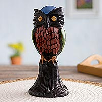 Ceramic figurine Blue Capped Owl Peru