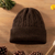 100% alpaca hat, 'Brown Mountain Roads' - Hand Woven 100% Alpaca Wool Beanie Hat (image 2) thumbail
