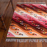 Wool rug Royal Flamingos 4x5 Peru