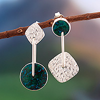 Chrysocolla dangle earrings Opposites Attract Peru