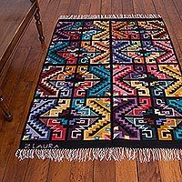 Wool rug Andean Joy 4x5.5 Peru