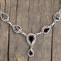 Garnet Y-necklace,