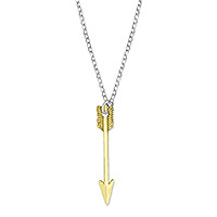 Pendant necklace, 'Moving Forward' - Inspirational Arrow Pendant Necklace