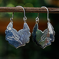 Sterling silver hoop earrings, 'Ode to Abundance' - High Polished Wheat-Themed Sterling Silver Hoop Earrings