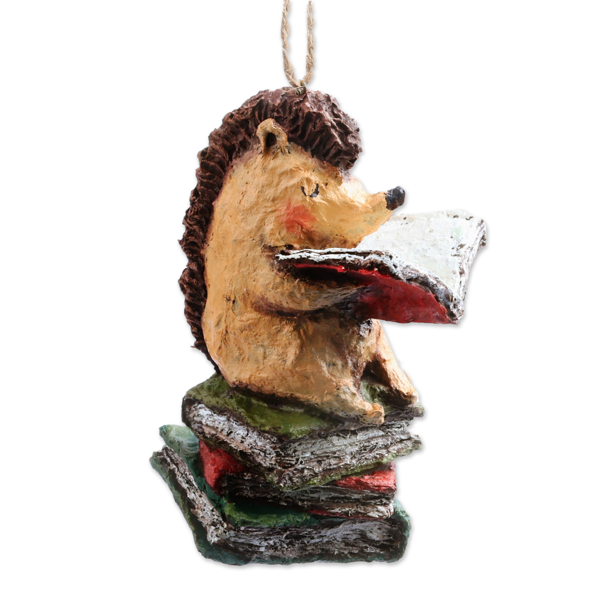 Unicef Market Hand Painted Papier Mache Ornament Of Hedgehog And