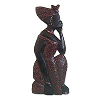 Wood wall adornment Young Lady Ghana