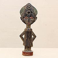 Wood sculpture, 'Sweetheart' - African Wood Sculpture