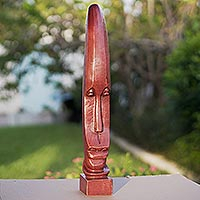 Wood sculpture, 'Dagomba Man' - Cultural Wood Sculpture