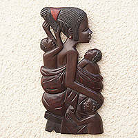 Wood wall adornment Devoted Mother Ghana