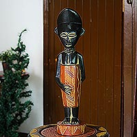 Wood sculpture Young Ashanti Woman Ghana