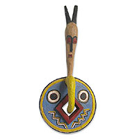 African tribal wood mask Enchanted Bird Ghana