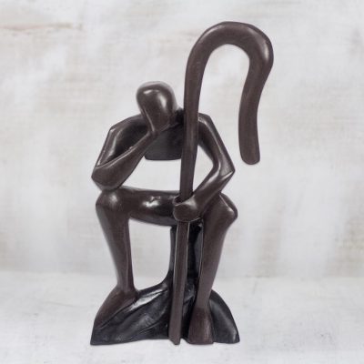 Wood sculpture, Thinking of Youth