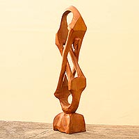 Cedar sculpture Love Infinity Ghana