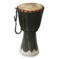 Wood djembe drum Grace Ghana