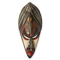 Hausa wood African mask,