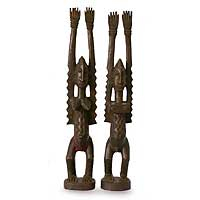 Wood sculptures Dogon Couple pair Ghana