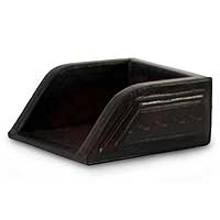 Leather business card holder, 'Complimentary' - Hand Made Leather Business Card Holder