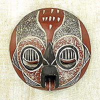 Ghanaian wood mask, 'Man of Fire' - African wood mask