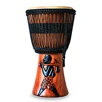 Wood djembe drum Farming Rhythms Ghana