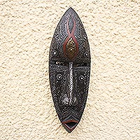 Ghanaian wood mask, 'A Man of Knowledge' - African Wood Mask