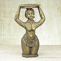 Ceramic figurine Fish Vendor Ghana